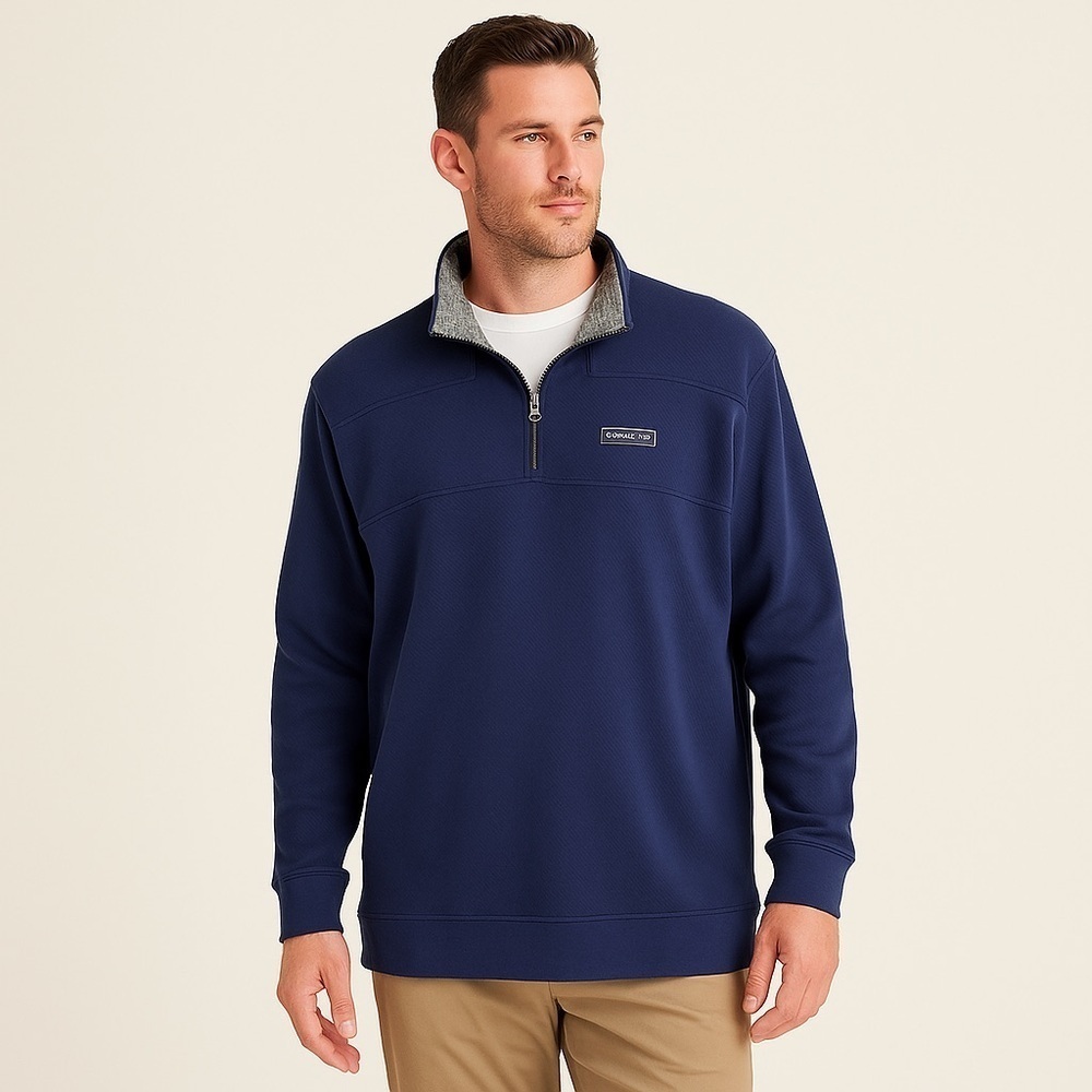 Vineyard Vines men’s pullover tall fit quarter zip Shep Shirt navy 3XT